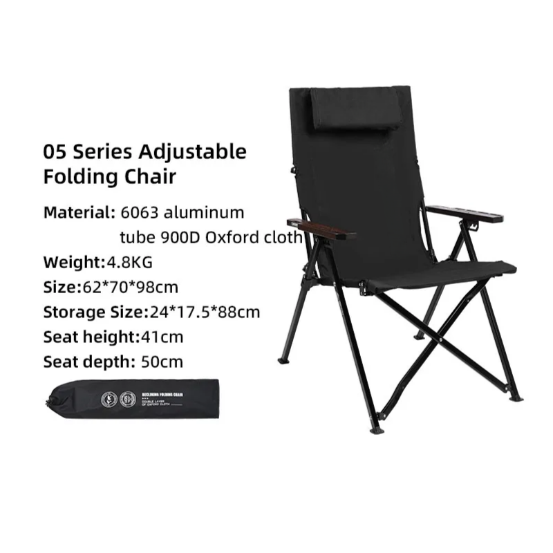 Outdoor Folding Chair with Adjustable Camping Portable Seat