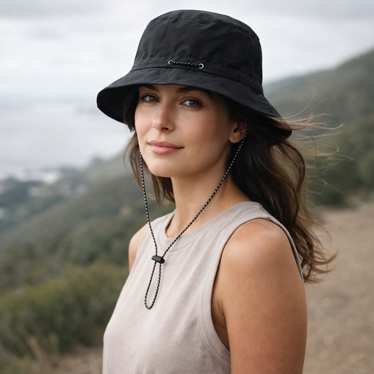 Anti-UV Waterproof Bucket Hat for Outdoor (Black)