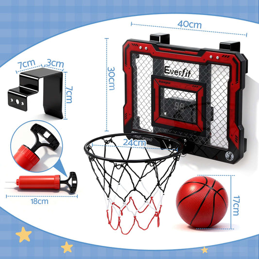 Best Everfit Mini Basketball Hoop Over Door Indoor LED Scoreboard Kids Set 40x30cm | Buy Online at Furniture Things Aust