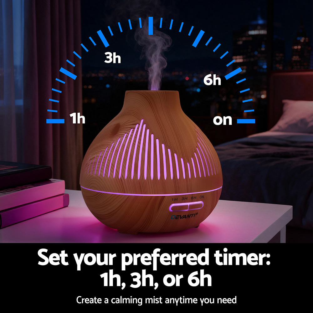 Ultrasonic Aroma Diffuser Aromatherapy 400ml LED Lights
