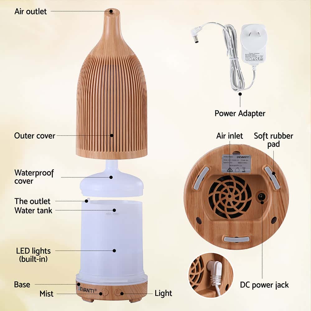 Best Ultrasonic Aroma Diffuser Aromatherapy 200ml LED Light | Buy Online at Furniture Things Australia