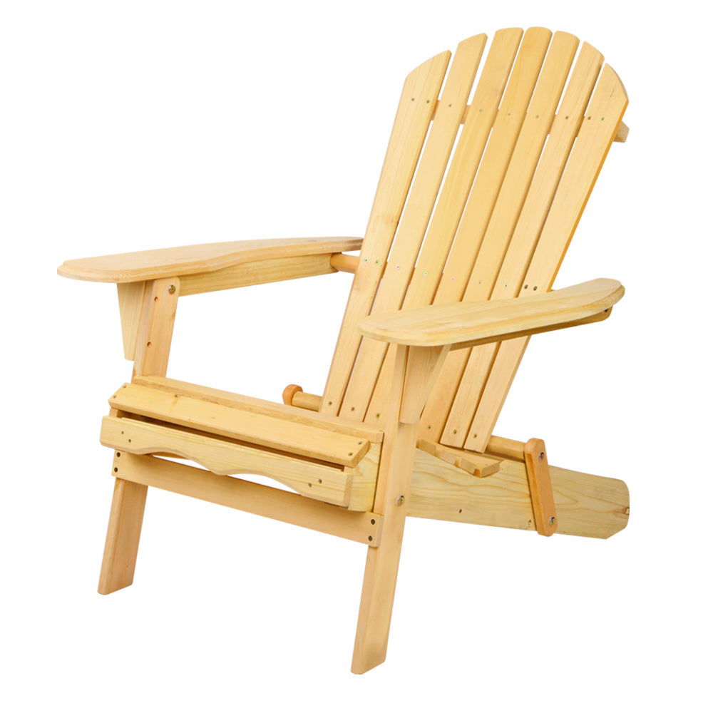 Outdoor Chairs Wooden Beach Chair Patio Furniture Garden Natural