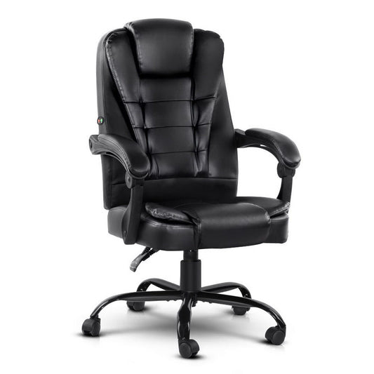 Massage Office Chair Executive Computer Gaming Chairs Black PU Leather