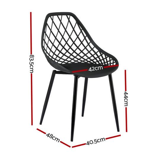 4PC Outdoor Dining Chairs PP Lounge Chair Patio Garden Furniture Black