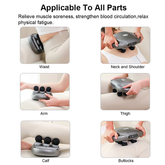 Massage Gun with Professional Six-Head Deep Muscle Device