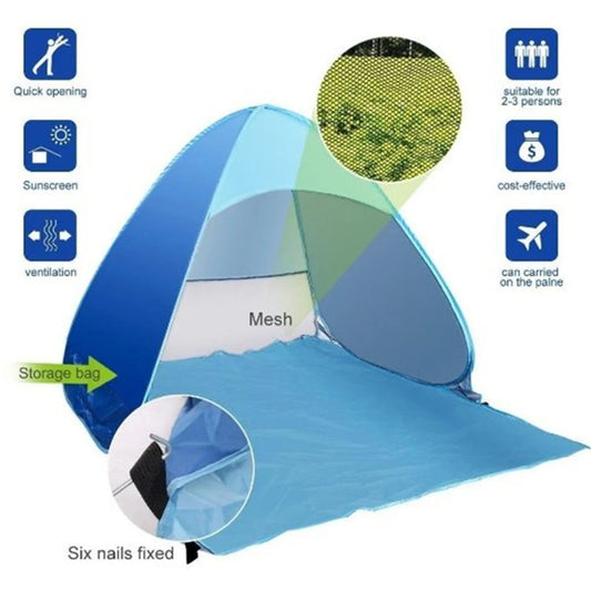 Beach Tent Automatic with Pop Up Sun Shelter