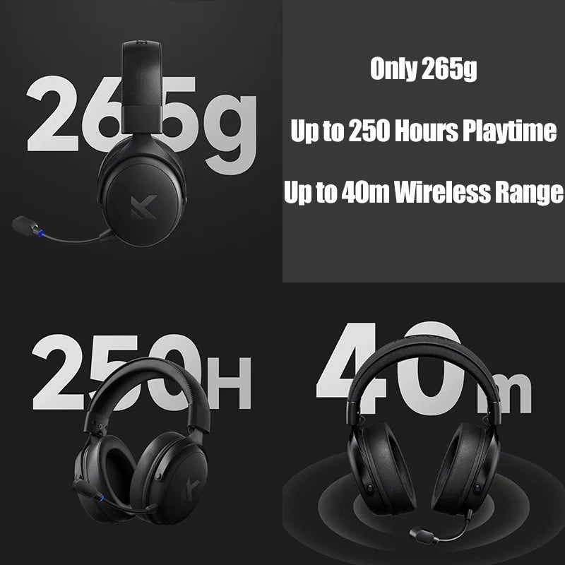 Headset Gaming Tri-Mode Wireless USB Microphone