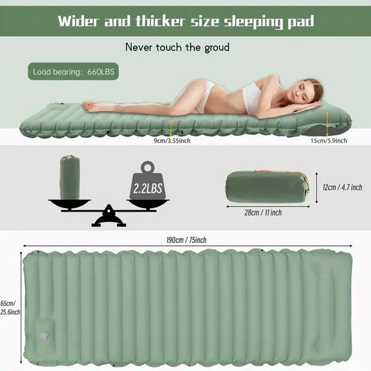 Camping Sleeping Inflatable Air Mattress Pillow
