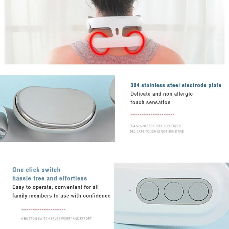 Neck Massager with Electric Heating Magnetic Pulse