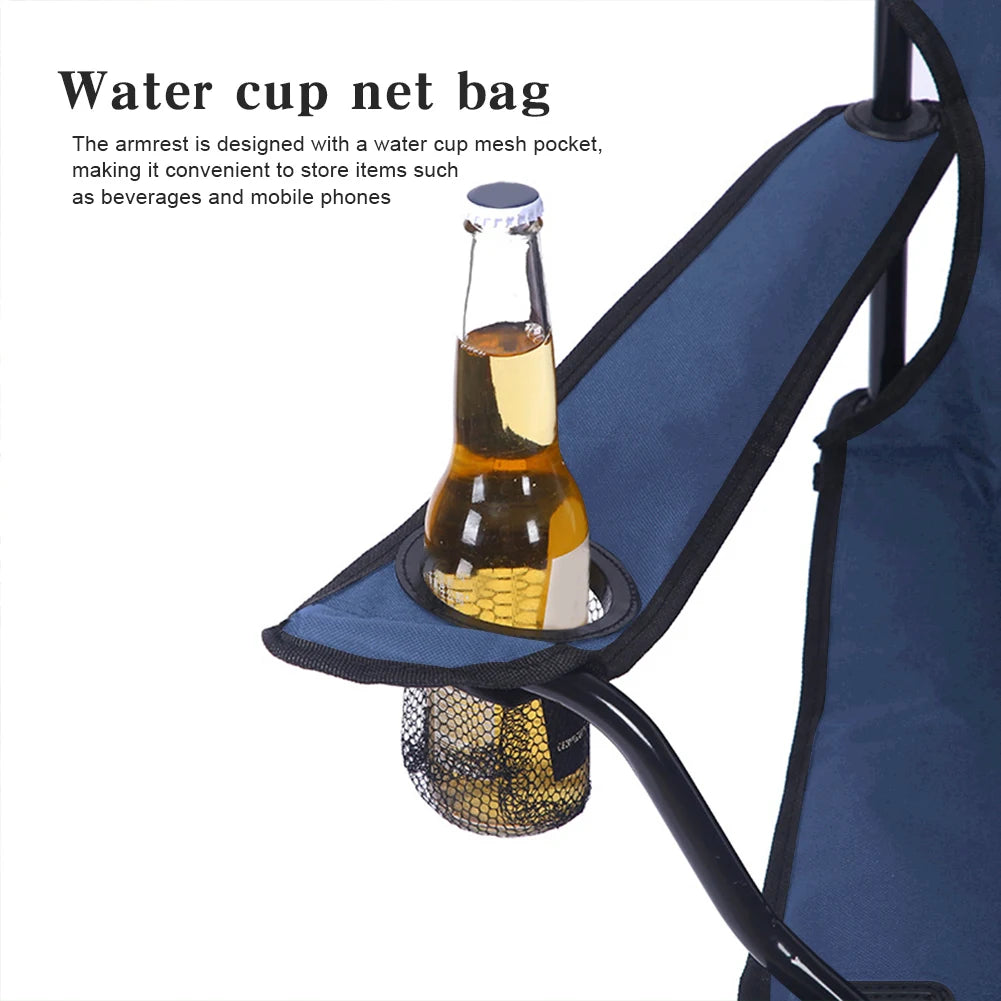Camping Chair with Foldable Oxford Bottle Holder