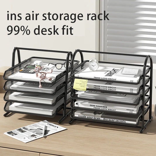 Document Tray Metal Desktop File Organizer