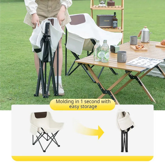 Portable Camping Moon Chair with Back Support