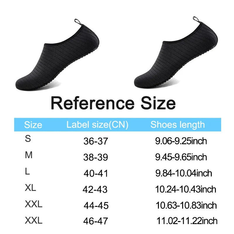 Swimming Black Shoes Quick-Dry Anti-Slip Unisex (Shoe Size: 40-41)