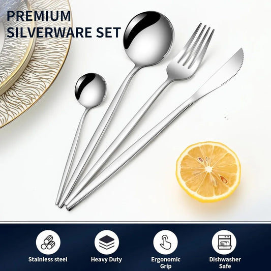 Cutlery Set Stainless Steel Silverware 24 pieces