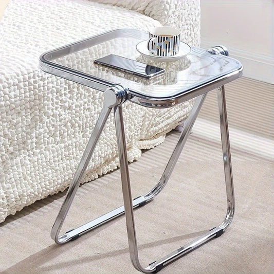 Coffee Table Folding Transparent for Sofa Balcony