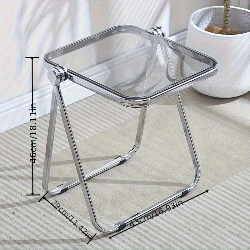 Coffee Table Folding Transparent for Sofa Balcony