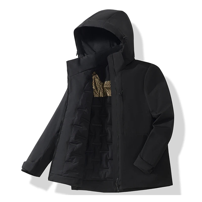 XL Fleece Jacket with Waterproof Windproof (Black)