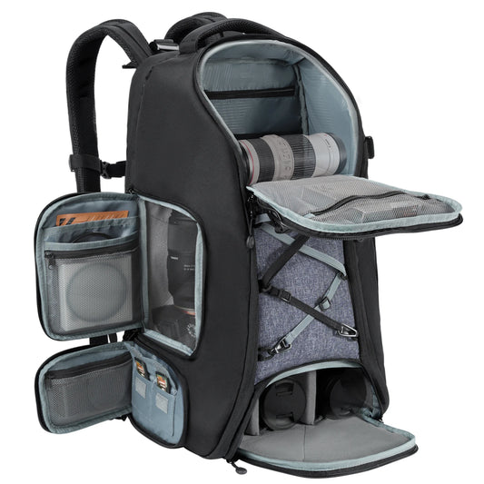 K&F CONCEPT 32L/25L Large Camera Backpack for Canon Sony DJI DSLR/SLR Camera Bag Case 15" Laptop with Tripod Strap and Raincover