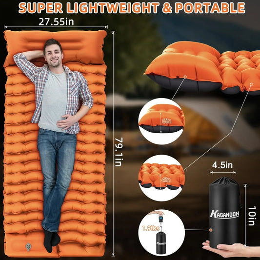 Camping Sleeping Pad with Foot Pump Pillow