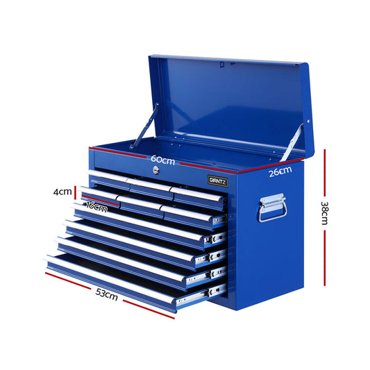 10 Drawer Tool Box Cabinet Chest Toolbox Storage Garage Organiser Blue