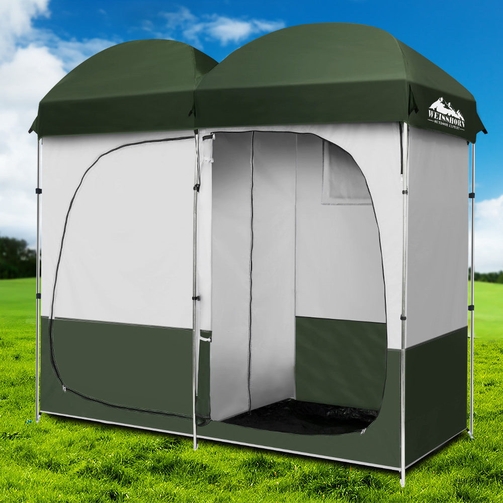 Double Camping Shower Toilet Tent for Outdoor