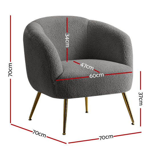 Armchair Lounge Chair Accent Chairs Arm Armchairs Sherpa Boucle Charcoal