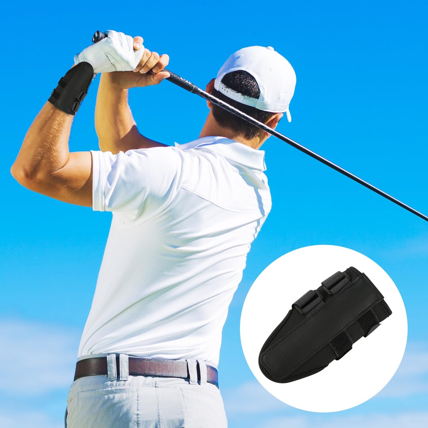 Golf Wrist Alignment Trainer for Home & Range Practice – 2-Pack Adjustable Swing Correction Brace for Beginners and Pros (Black)