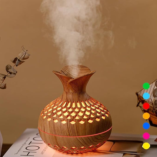 Portable USB Humidifier with 7-Color LED Night Light (Lightwood)