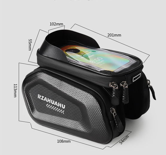 Waterproof Bike Frame Bag with Touchscreen & Headphone Hole