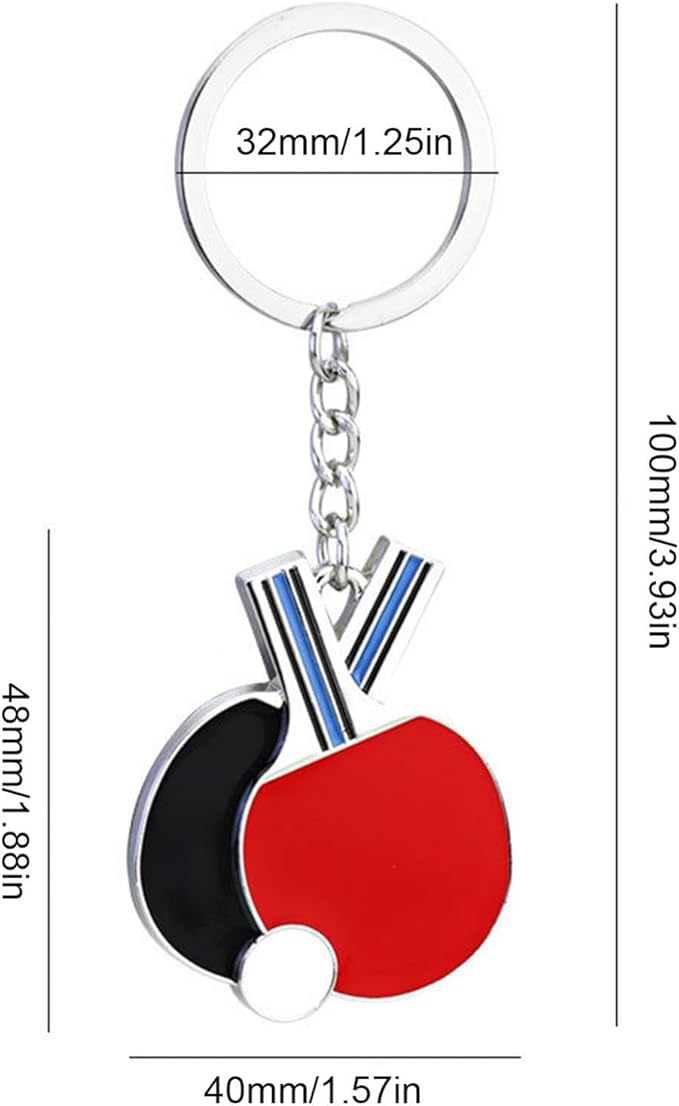 Table Tennis Racket Keychain Sports Key Holder Bag Ornament