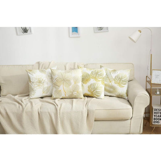 Pillowcase 45X 45Cm, Modern Sofa Cushion Cover Beautiful Car Sofa Cushion Covers Home Decor Protectors (Golden