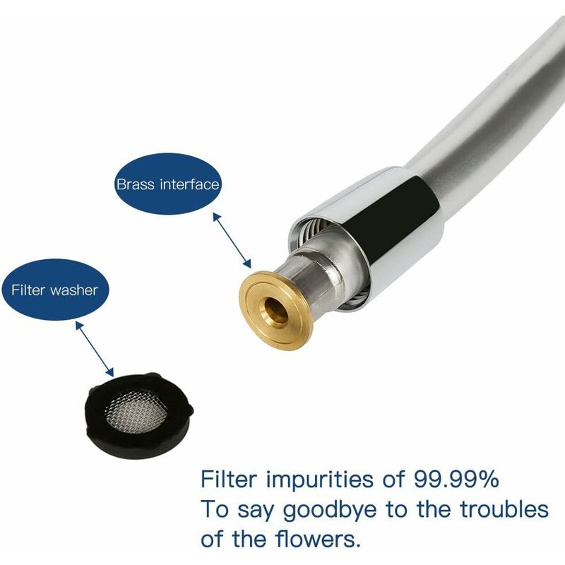 Pvc Shower Bath Hose Extra Replacement Bathroom Extension 1.5M Flexible Hose Handheld Shower Hose (G1/2,1.5M)