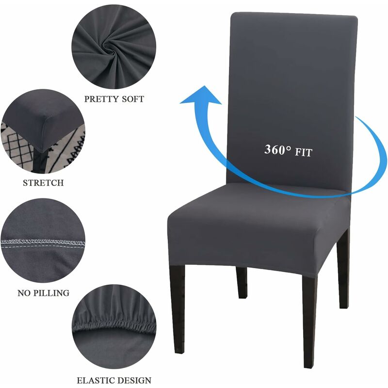Stretch Chair Covers 6 pcs Set Dining ROom Chair Covers Universal Washable Modern Chair Covers For Dining ROom Decor