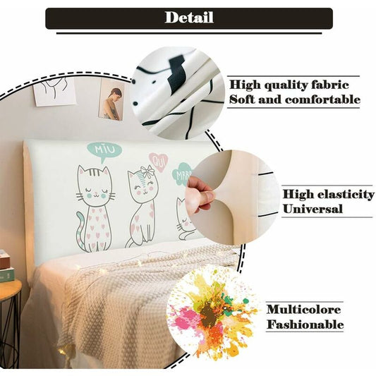 Headboard Covers, Stretch Printing Dustproof Bed Headboard Cover Dustproof Protector For Headboard, Modern Bedroom