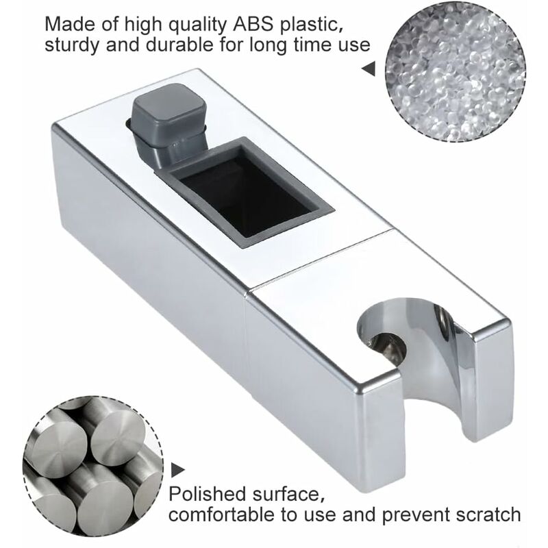 Adjustable Rectangular Shower Head Sliding Bracket Holder For Bathroom