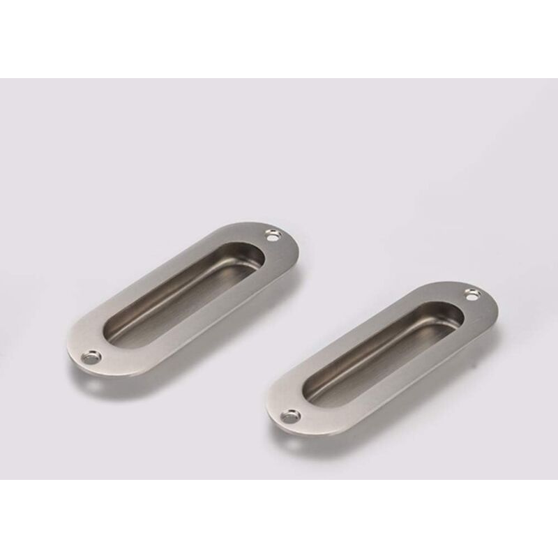Flush Door Handle 2 Pieces Brushed Stainless Steel Flush Handle Sliding Door Handle Cupboard Door Handle With Screws