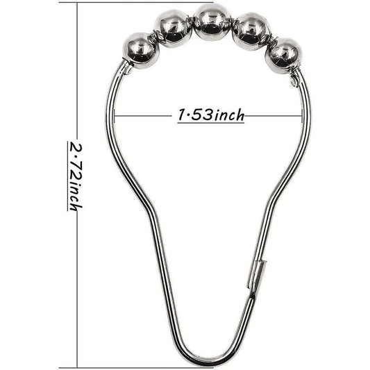 Stainless Steel Shower Rings, 12 Pieces Shower Curtain Hooks Small S Hooks For Bathroom Shower ROd (Silver)