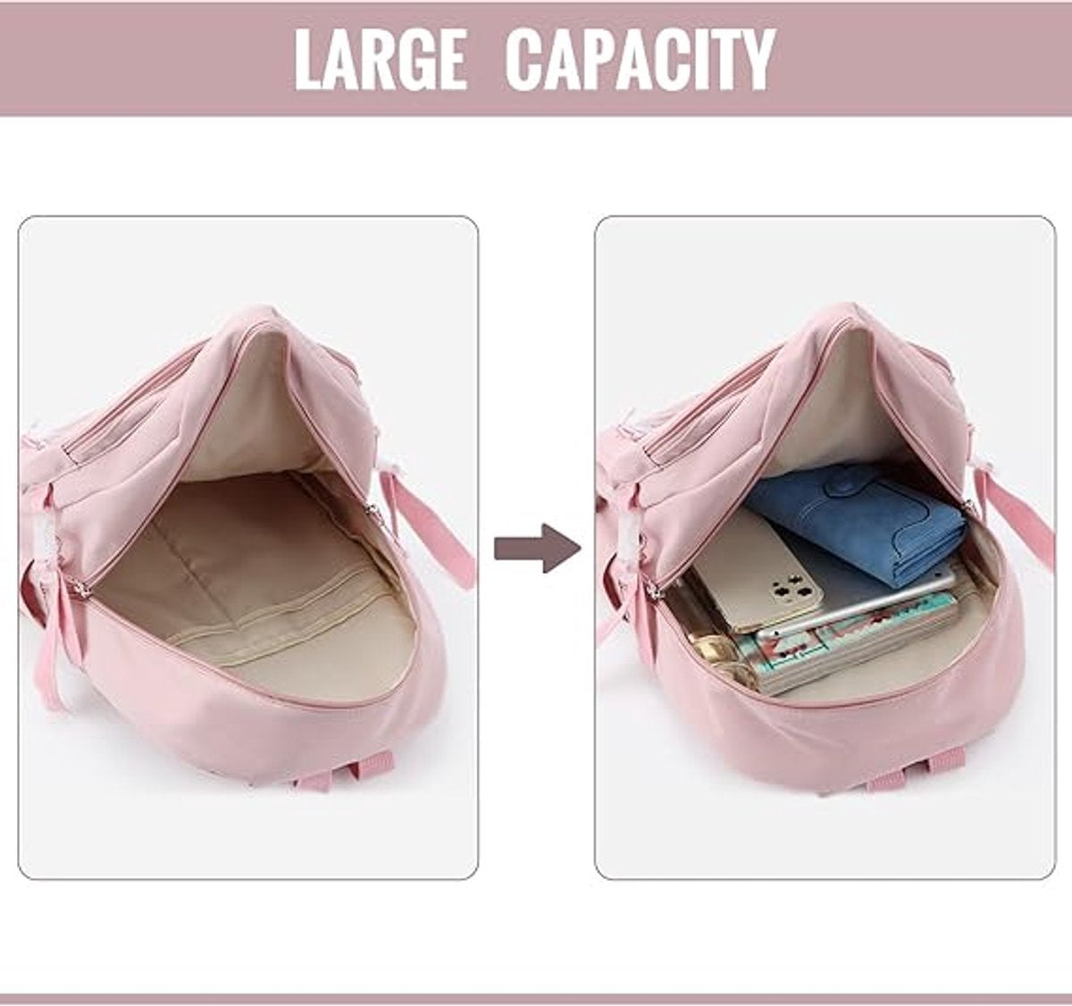 Waterproof backpack for girls - Pink