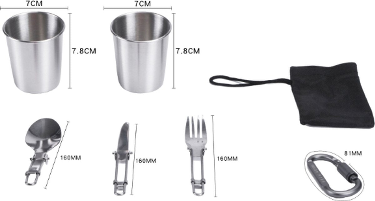 Cookware Pan Set Cookware for Camping - 9-piece