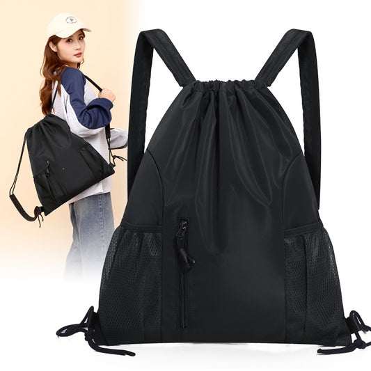 Drawstring Backpack Suitable for travel and fitness - Black