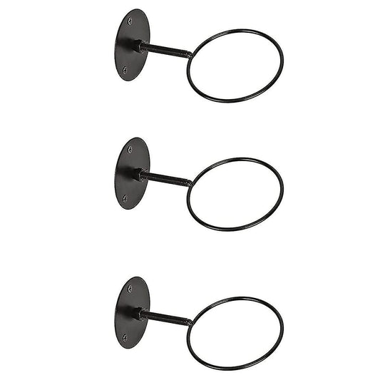 3pcs Wall Mounted Ball Rack Iron Storage Display Holder - Perfect Black 3pc