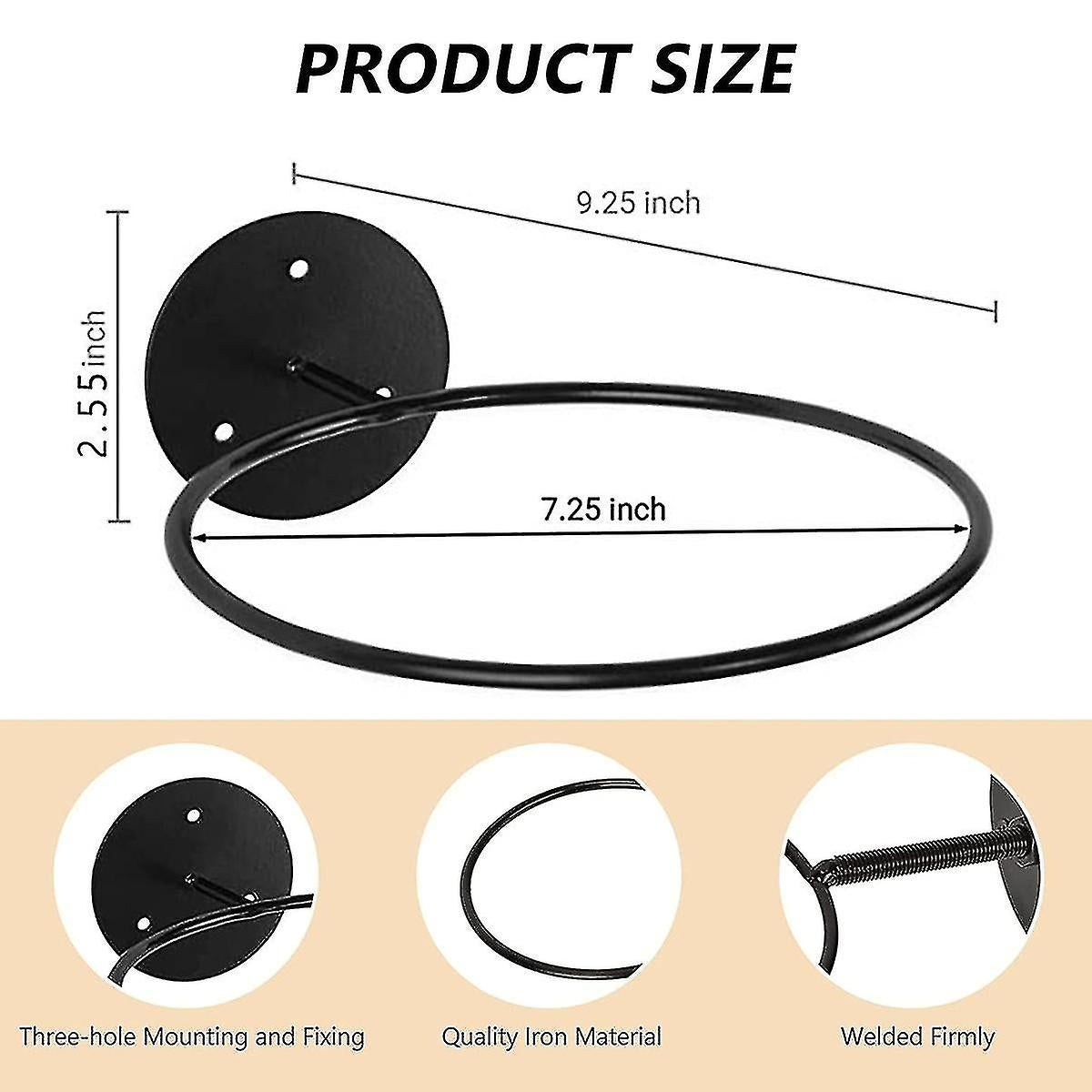 3pcs Wall Mounted Ball Rack Iron Storage Display Holder - Perfect Black 3pc