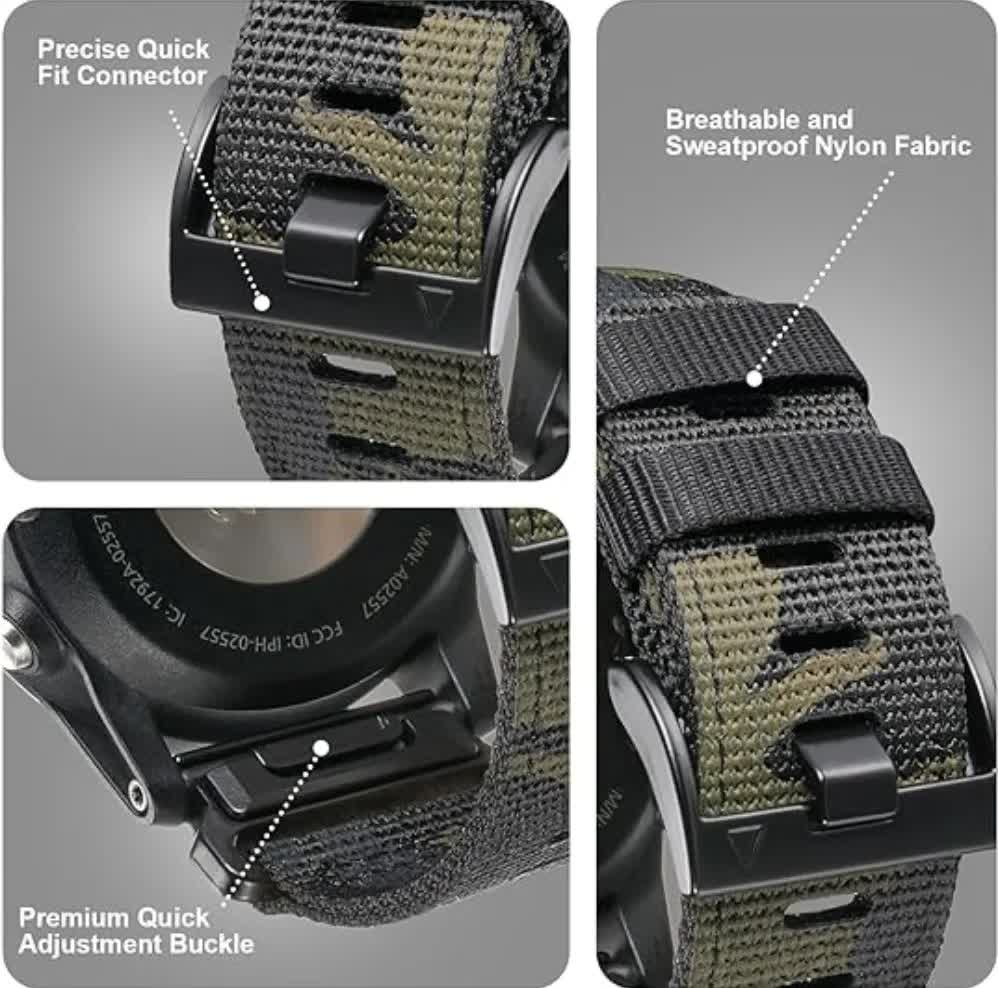 7X Pro 6X Compatible 26mm Military Nylon Replacement Strap Army Green