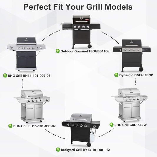 Heat Tents for Dynaglo Dyna-Glo DGF493BNP, Backyard Grill BY13-101-001-12 BY14-101-001-02, BHG BH13-101-099-01 BH15-101-099-02 GBC1562W Grills, 4-Pack Heat Plates Heat Shields