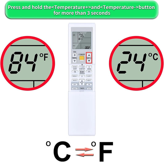 Replacement for AC Air Conditioner Remote Control