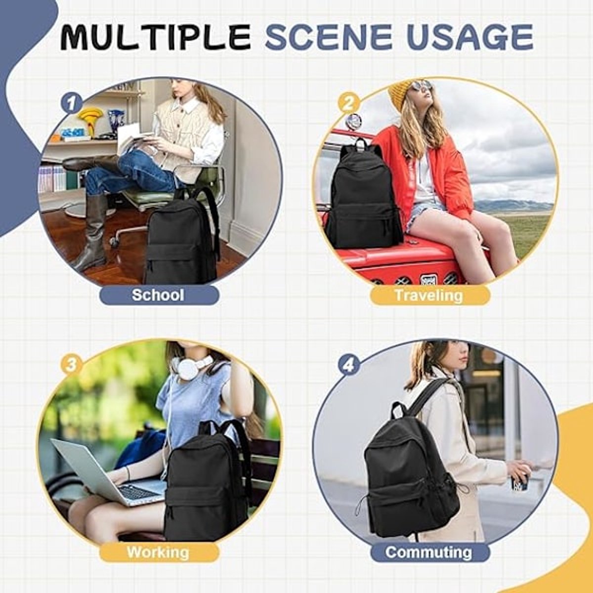 Casual Work Backpacks for Men and Women