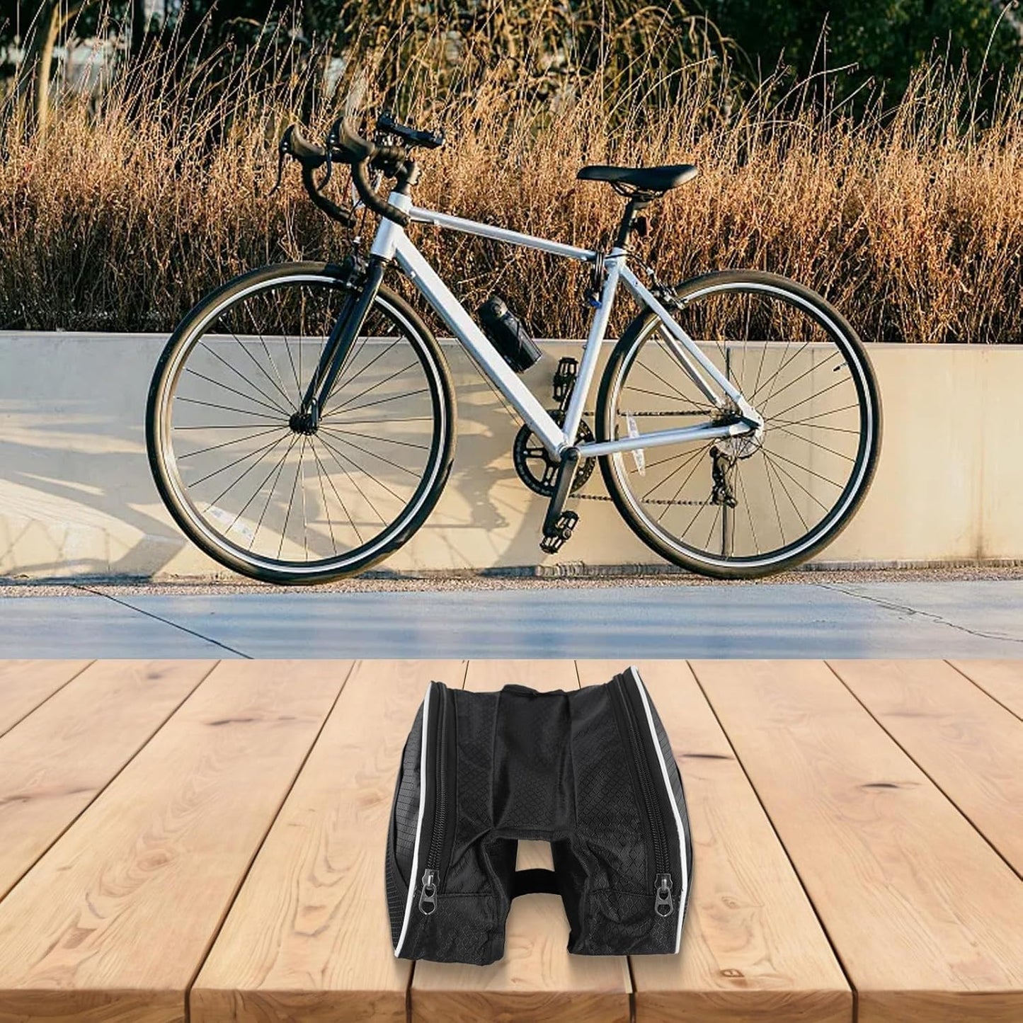 1pc Bike Handlebar Bag Waterproof Bicycle Frame Handlebar Bag