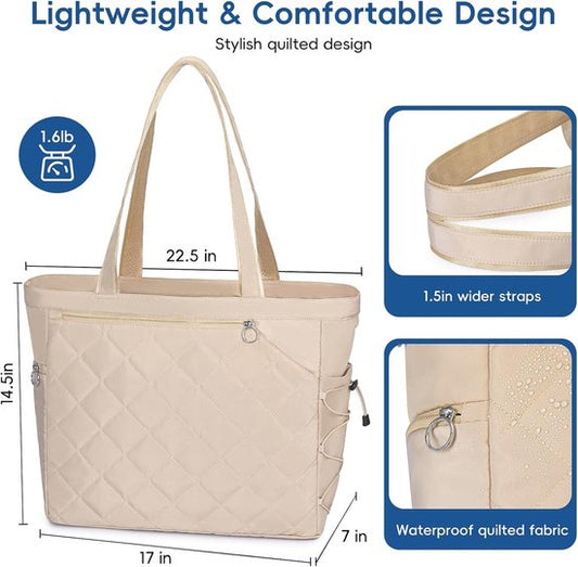 Tennis Bag – Extra Large Sports Bag with Shoe Compartment – Suitable for 2-4 Rackets – Waterproof and Lightweight – Unisex(Beige)