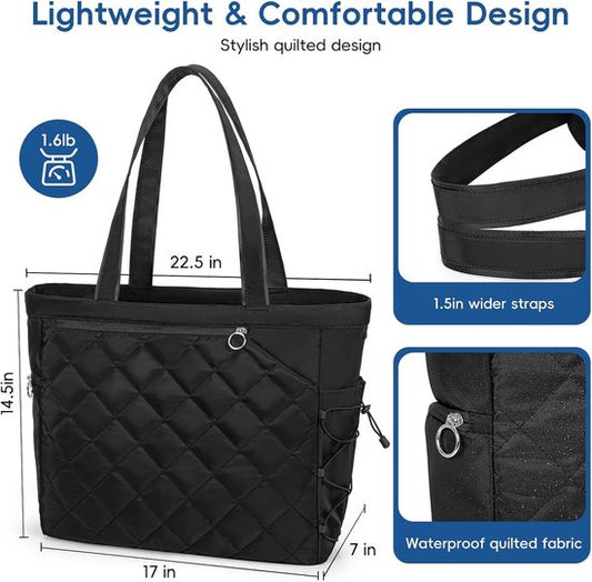 Tennis Bag – Extra Large Sports Bag with Shoe Compartment – Suitable for 2-4 Rackets – Waterproof and Lightweight – Unisex(Black)