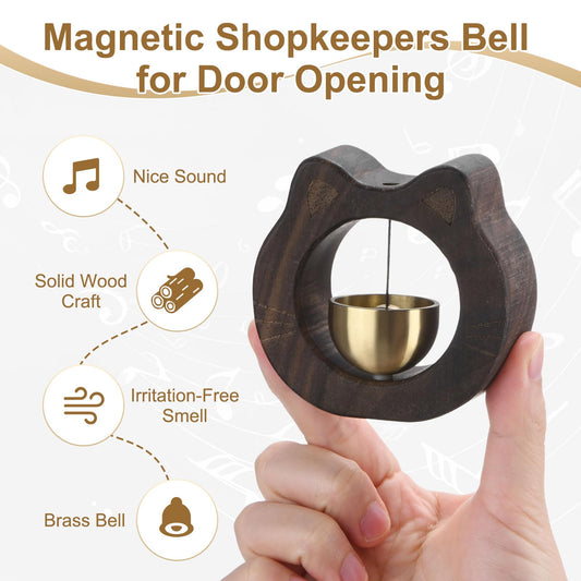 Doorbell - Wireless Doorbell - Wooden Doorbell - Magnetic Wall Sticker - Vintage Wooden Doorbell - Vintage - With Copper Bell - Living Room Decoration - Bedroom Decoration - Wall Decoration - Christmas Gifts - Christmas Gifts for Adults - 1 Piece